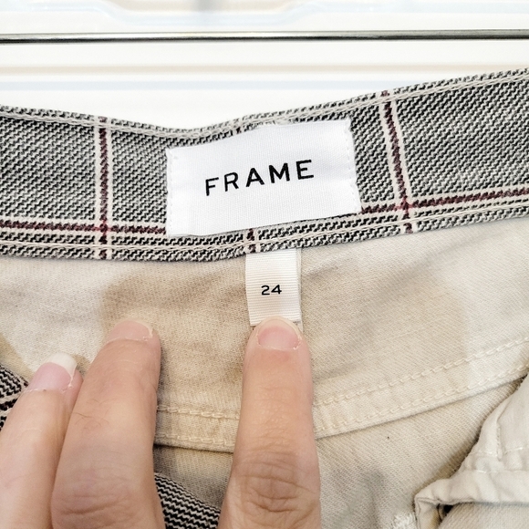Frame Le High Skinny Crop in Window Pane Plaid Pant Size 24 - Picture 8 of 10